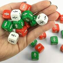 12pcs 16mm Round Fraction Dice, For Math Education - 1/2, 1/3, 1/4, 1/5, 1/6, 1/8 - Suitable For School And Home Teaching - Multicolor - View 2