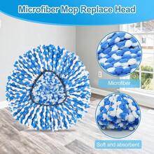 Complete Spin Mop Replacement Kit (Blue) – 2 Microfiber Mop Heads, 2 Scrub Brushes, 1 Base & 4-Section Extendable Handle | Compatible With O-Cedar EasyWring RinseClean 2-Tank System | Heavy-Duty Cleaning Refills For Floors, Tiles & Hard Surfaces | Quick-Release Easy Installation - Bộ 5 đầu lau nhà - Xem 5