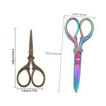 Vintage Style Fabric Scissors, Professional Stainless Steel Sewing Tool For Stitching, Patching And Altering Clothes, Colorful Design Suitable For Crafting And Quilting