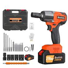 AutoFu Cordless Impact Wrench 1/2 Inch, 550N.M High Torque 3000 RPM, Brushless Motor, With  Li-Ion Battery, Electric Wrench For Tire Lug Nuts - Orange - View 14