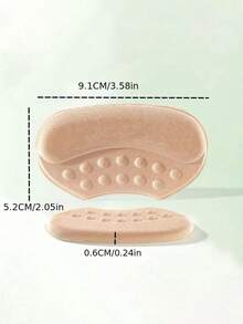 1pair Shoe Heel Sticker To Prevent Slipping And Anti-Wear, Shoe Cushion Sticker To Adjust Shoe Size (1 Size Smaller), For High Heels - Beige - View 6