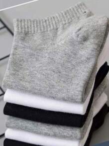 5 pares de calcetines sin marcas de color negro, blanco y gris sólidos, antideslizantes y antifricción, unisex