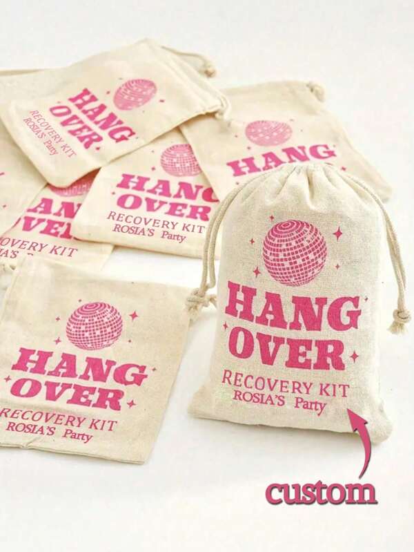 Personalized Custom Hangover Recovery Survival Kit Gift Bags Wedding Engagement Bachelor Bachelorette Hen Party Bridal Shower Birthday Decoration Favor Multi-Functional, For Birthdays, For Father's Day, For Graduation, For Weddings, For Housewarming Living Room, Bedroom, Office, Tea Room, Home, School, Dining Room, Christmas