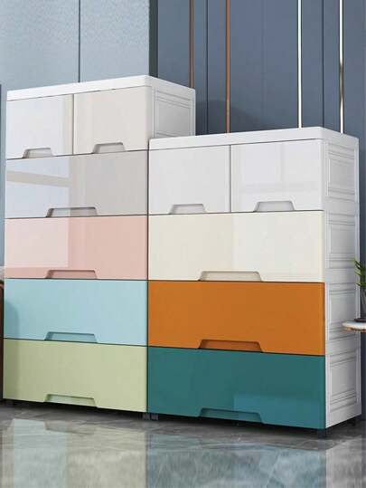 Thick Storage Cabinet Storage Cabinet Household Snack Storage Box Bedroom Plastic Five-Drawer Cabinet Drawer-Type Storage Cabinet