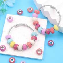 Cuentas europeas de bayas surtidas con agujero grande, cuentas espaciadoras de colores mixtos para varitas de hadas, pulseras, brazaletes y manualidades de joyería