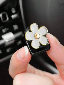 2 件花形汽车迷你挂钩 - 可爱雏菊汽车粘钩，汽车迷你仪表盘挂钩，粘贴在仪表板上，通用汽车卡车家用挂钩支架配件，适用于包袋收纳