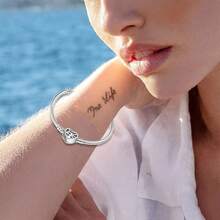 ¡Pulsera de plata de ley 925 con árbol del mundo y hueso de serpiente! Adecuada para pulseras DIY originales, regalo de joyería de moda para el cumpleaños o la boda de la mujer - Plateado - Ver 2