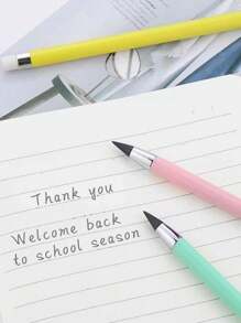 24/6pcs Personalized Customized Eternal Pencil, Personalized Customized Text, Pencil That Cannot Be Finished Without Sharpening, Advanced Technology Pencil With Rubber, Macaron Durable Creative Pencil, Essential Stationery For Back To School Season, Student Stationery, Customized Pen