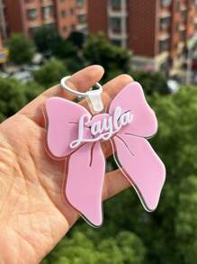 Etiqueta con lazo para mochila de niñas, colgante con nombre, etiquetas para mochila, llavero para niñas, etiqueta para bolsa, etiqueta con nombre para niñas, regalo para niñas, regalos a juego para volver a la escuela