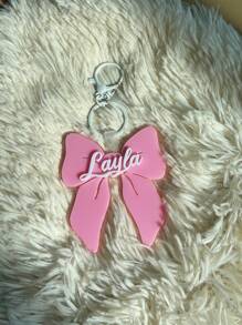 Etiqueta con lazo para mochila de niñas, colgante con nombre, etiquetas para mochila, llavero para niñas, etiqueta para bolsa, etiqueta con nombre para niñas, regalo para niñas, regalos a juego para volver a la escuela