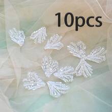 5pcs/Lot Sew On Embroidered Leaf Lace Patches For Clothing Leaves Embroidery Applique Patch For Bags Backpack Jeans - White - View 14