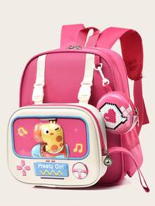 New Cute Cartoon Kids Backpack School Bag Traveling Back To School Backpack Set With Pouch - Multicolor - View 12
