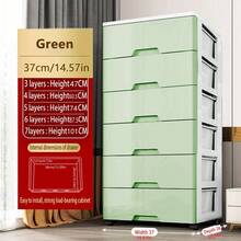 多层抽屉式收纳柜免组装床头五屉储物柜塑料加厚收纳箱可移动 - 彩色 - 查看 19