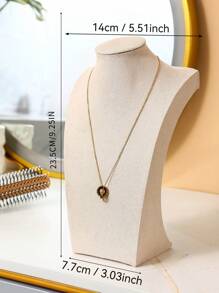 Beige Velveteen Mannequin Jewelry Stand For Necklaces & Accessories, Pearl Necklace Display Rack, Jewelry Showcase Prop For Window Shop, Live Broadcast And Market Stall, Etc. Valentine Day Sun Travel Cool Back To School