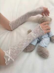 1 件蕾丝蝴蝶袖口，适合动漫女仆装，蕾丝蝴蝶结腿套，适合 JK 女孩，日常配饰，婚礼装饰 - 查看 8