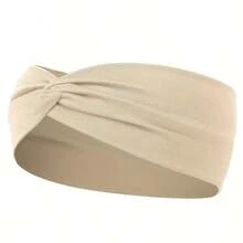 1 pièce Bandeau torsadé de couleur unie, accessoire de cheveux minimaliste pour un port quotidien. Foulard de tête automnal, bandana mode, serre-tête sport pour femmes
