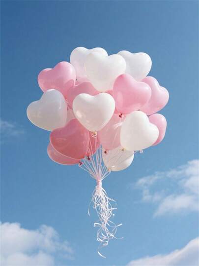 10-200 个白色/红色/粉色/蓝色 10 英寸心形乳胶气球，适用于生日派对装饰、情人节装饰、爱情表达、求婚、订婚、婚礼、房间装饰、户外摄影道具