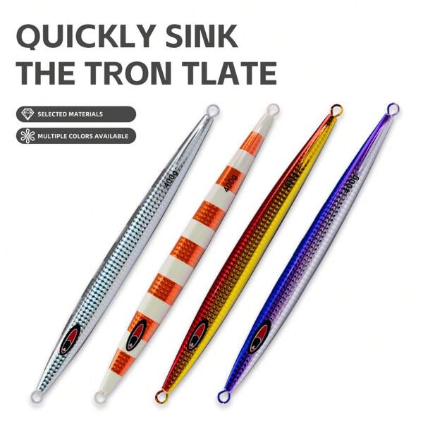 Sea Water Vertical Fishing Clip Metal Clip Fast Deep Sea Lure Glow Lead Clip Hook Suitable For Tuna, Perch, Dogtooth, Grouper, 120g-500g Large Weight Shipboard Iron Plate Fake Bait