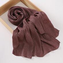1pc Women Classic Solid Color Rose Embossed Pleated Scarf, Lightweight Breathable Casual Elegant, Suitable For Outings, Daily Wear, Fashion Traveling, Shawl
