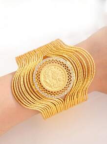 Wholesale Crystal Round Turkish Female Portrait Dubai Muslim Middle Eastern Charm Bracelet, Bangle, Necklace, Ideal Wedding Gift