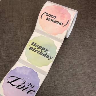 3 Rolls Multi-Color Gradient Wave Thermal Label Paper, Compatible With Phomemom110/M221/M220/M120/M200, Marklife P50 & More Label Printers - 1.97"X1.97"(50X50mm), 140 Labels Per Roll, 3 Rolls Ombre Gradient Suitable For Barcode, Address, Shipping, Logo, Business, Home, Gift, Office, Price, Clothing Label Etc.,School Supplies,Back To School