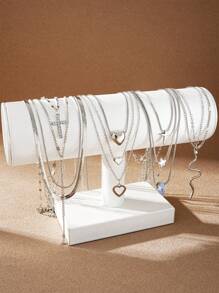 7/12pcs Fashion Minimalist Heart, Star, Snake, Cross, Butterfly Rhinestone Pendant Necklace Set, Gift For Women, Suitable For Date, Vacation, Party, Daily Wear