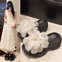 Women Sport Sandals - 黑底白花 - 查看 4