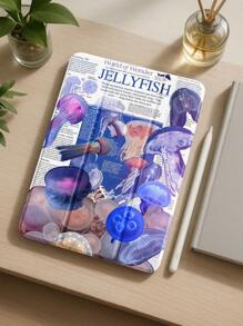 Beautiful Cartoon Star Pattern Transparent Silicone Shock-Absorbing Bracket With Pen Slot, Suitable For Galaxy Tab A8 10.5, S6 Lite 10.4, S7/S8/S9Inch. It Supports Sleep Awakening As A Holiday Gift