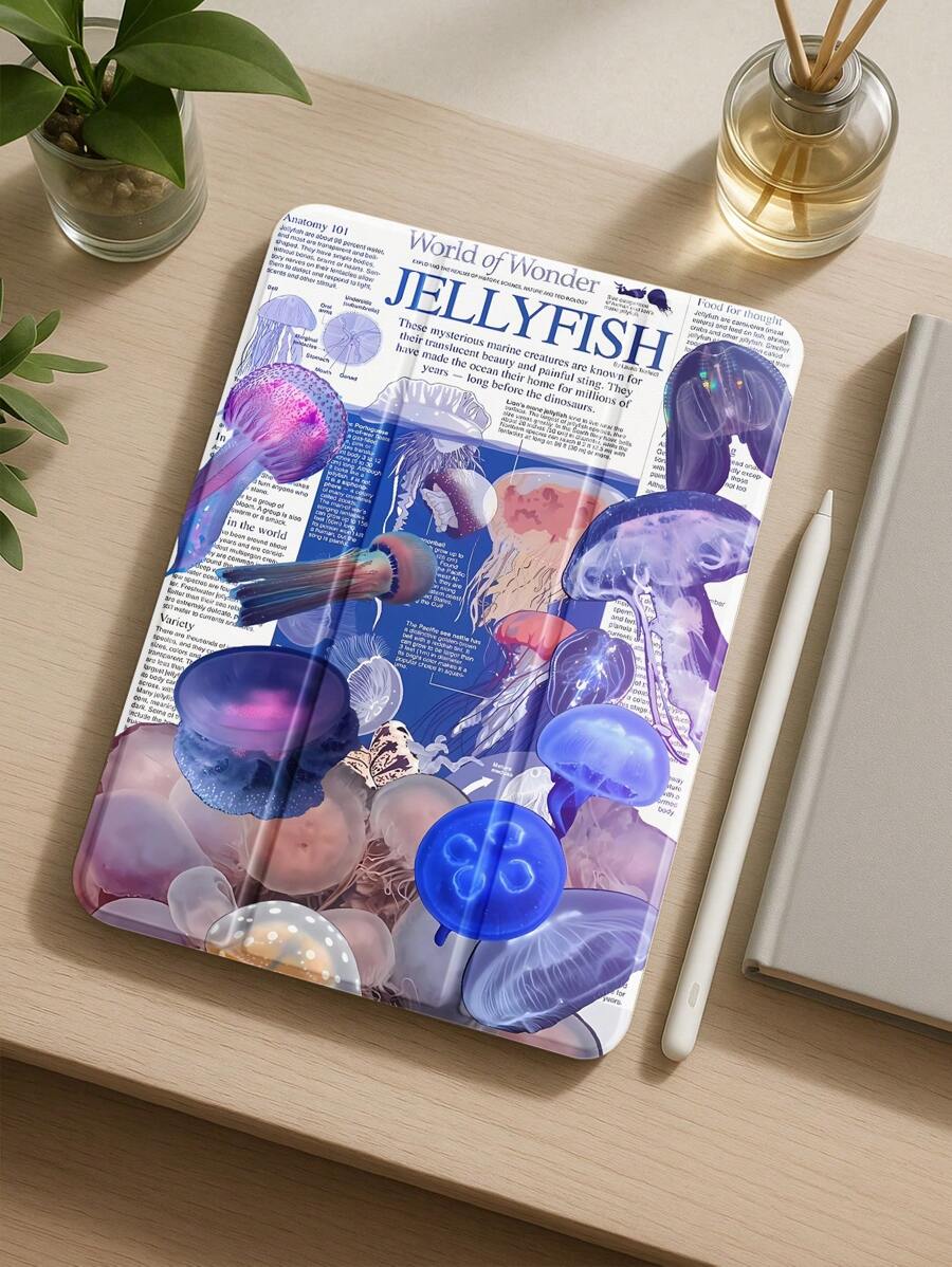 Beautiful Cartoon Star Pattern Transparent Silicone Shock-Absorbing Bracket With Pen Slot, Suitable For Galaxy Tab A8 10.5, S6 Lite 10.4, S7/S8/S9Inch. It Supports Sleep Awakening As A Holiday Gift