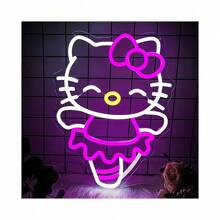 Sanrio 1 Stück/Sanrio KT Katze Gaming Zimmer Schlafzimmer Spielzimmer Internet Café Dekoration Neon Cartoon Form LED Neonlicht