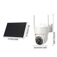 1Pcs Solar Security Camera, 4G Cellular LTE -1296P Full HD Video, 4G Outdoor Camera, Night Vision, APP Remote Surveillance, 2-Way Voice Intercom, Motion Detection, Real-Time Alerts For Farms & Remote Areas, 3MP HD, 4G VSIM Card - 白色 - 查看 4