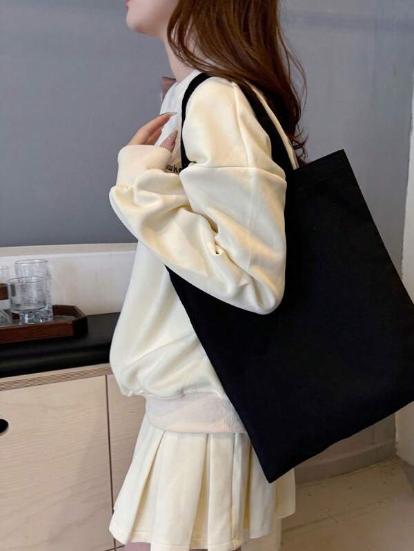10 Pieces Of Cute Daily Canvas Bags, Reusable Canvas Bags, Hand-Held Bags, Storage Bags, Hand-Held Large-Capacity Shopping Bags, Canvas Bags, Single-Shoulder Bags, Crossbody Bags, Tote Bags