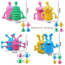 3/8/16/24 件木制手指木偶玩具，柔软弹性卡通人物玩偶，非常适合生日派对、活动装饰（多种款式和颜色）