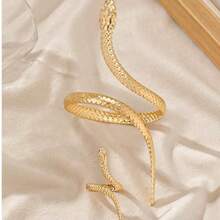 1 Set Snake Cuff Bangle Bracelet & 1 Pc Snake Ring ,Serpent Snake Bangle Ring Set , Women Gift Set , Matching Bracelet & Ring