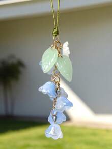 1 件百合花形手机挂绳，夏季度假手机/相机挂绳创意设计 - 彩色 - 查看 7