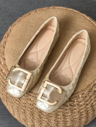 Women's Square Toe French Low Vamp Bow Soft Romantic Style Flat Shoes, Fashion Lady Loafers, Spring New Versatile Casual Flat Shoes For Women