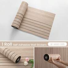 1 Roll 3D Visual Wood Grain Textured Mosaic Peel And Stick Wall Paper Board, Multi-Color DIY Combination, Easy To Tear And Stick, Suitable For Commercial Spaces, Bedroom, Living Room Wall Decor