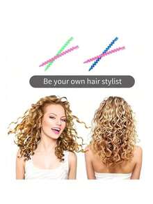 About 20 Pieces DIY Spiral Hair Curler Set, Heat Damage Free, Unisex Styling Kit, Mother's Day Gift, Natural Spiral Hair Curler - Hairdressing Hair Rollers And Plastic Salon Set Suitable For Women And Girls, Morgan Model Spiral Hair Curler With Clip, Men's Salon Tool (Product Packaging And Color Sent Randomly), Hair Rollers, Heatless Curls, Hair Curler - Multicolor - View 9