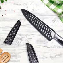 8/1 套装 3-8 英寸厨刀刀片保护套、黑色塑料刀套、刀刃保护装置、厨房配件，防止刀具散落和意外受伤，不含刀具