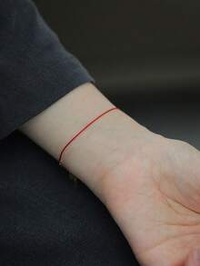 BALMORA 1 pieza Cadena de estilo vintage de plata esterlina 925 con cadena roja minimalista elegante para uso diario de mujeres, regalo de joyería de amistad