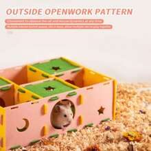 ITANDME Hamster Tunnel Labyrinth Spielzeug, Multi-Kammer Hamster Haus Labyrinth, Interaktives Versteck Mehrfachraum Verstecke & Tunnel Erkundungs Spielzeug, Bereicherung Spielzeug für Hamster, Ratten, Wüstenrennmäuse, Lemminge