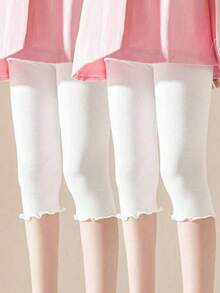 1/2/3 双女童可爱荷叶边针织紧身裤,有弹性,适合春、夏、秋季 - 彩色 - 查看 73