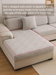 1pc Stretch Sofa Slipcover, Pets Friendly, Jacquard Dust-Proof Couch Covers, Furniture Protector Fuzzy Non Slip Sofa Cover, For Bedroom Office Living Room Decor, For Cats, Pets Home Decor