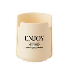 1pc Cream-Color Pen Holder, Multi-Functional Desk Organizer, Can Be Used As Phone Stand, High-Quality For Students And Office