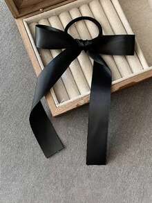 8件套多功能发饰套装-黑色丝带蝴蝶结头带简约时尚头带韩式马尾夹适合女生日常佩戴