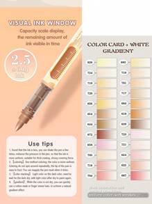 طقم قلم علامة أكريليك سائل مباشر 12/24 Color2 لون، غير شفاف احترافي للطلاب، متعدد الخيارات متعدد الطبقات، أقلام فرشاة مائية، لوازم ألم عالية الجودة للفنون والأهداب ل- ، هدايا العودة إلى المدرسة