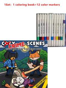 1pc Cozy Crime Scenes: 42 Page Coloring Book For Adults And Teens, Super Cute Designs Of Cozy, Hygge Spaces For Relaxation (Cozy Spaces Coloring) Gifts For Friends & Couples & Family Back To School, For Relaxation [Hand-Drawn Essential] Cozy Coloring Book For Beginners, Sketching And Relaxation, Bold And Simple Large-Scale Designs