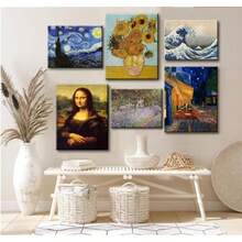 Mona Lisa Canvas Wall Art by Leonardo  Oil Painting Famous Reproduction Prints Poster Gallery Vintage Decor Painting Dining Room Living Room Frame Direct Hanging xinchcuadros decorativos para sala,poster,con marco,posters,cuadros para la pared ,marcos para cuadros,cuadro,virgen de guadalupe,salascuadros decorativos para sala,poster,con marco,posters,cuadros para la pared ,marcos para cuadros,cuadro,virgen de guadalupe,salas - transparente - Ver 7
