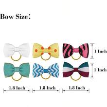 2025Hot SaleYxiang 100PCS Cute Pet Grooming Accessories - Colored Polka Dot Hair Bows With Rubber Bands For Small Dogs And Puppies Like Yorkies - 50 Pairs