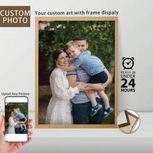 1 pieza, foto personalizada, marco de madera con plexiglás pulido, personaliza tus recuerdos familiares, recuerdos preciados, póster de lienzo impreso personalizado, perfecto para familias, parejas, recuerdos de mascotas y un regalo perfecto para aniversarios